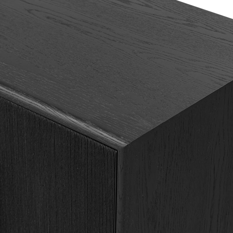 Rosenell Media Console - Black Oak Veneer