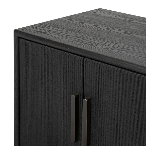 Rosenell Media Console - Black Oak Veneer