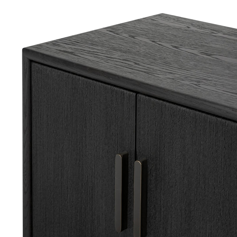 Rosenell Media Console - Black Oak Veneer