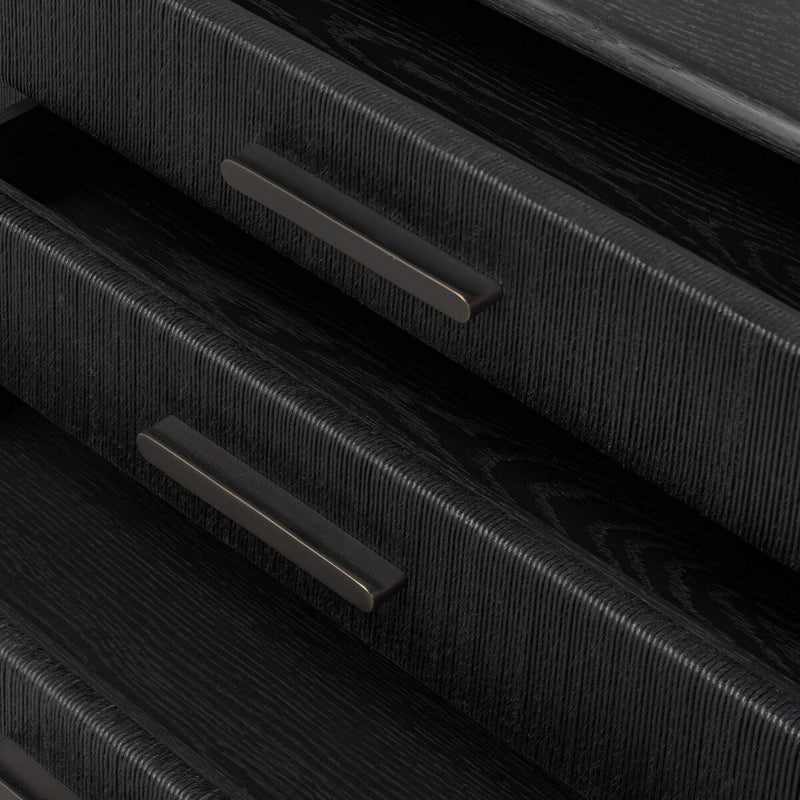 Rosenell Media Console - Black Oak Veneer