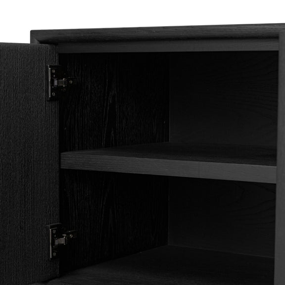 Rosenell Media Console - Black Oak Veneer