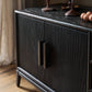 Rosenell Media Console - Black Oak Veneer