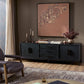 Rosenell Media Console - Black Oak Veneer