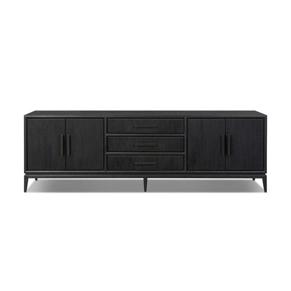 Rosenell Media Console - Black Oak Veneer