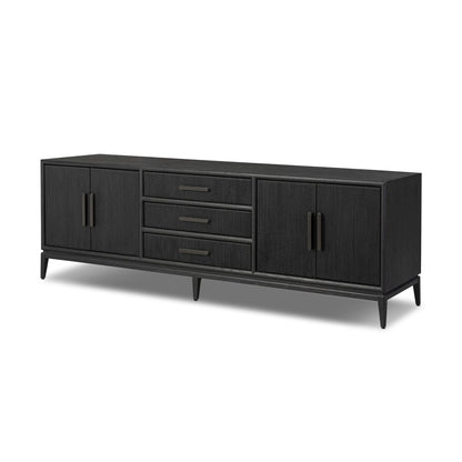 Rosenell Media Console - Black Oak Veneer
