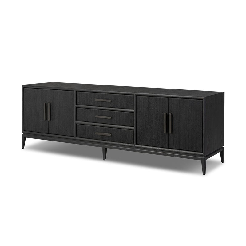 Rosenell Media Console - Black Oak Veneer