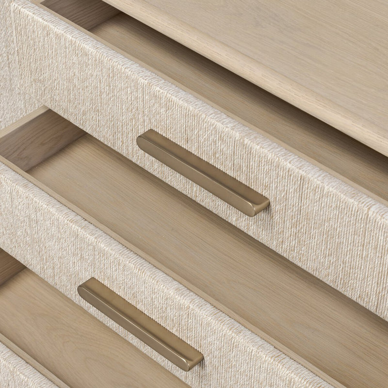 Rosenell Media Console - Natural Oak Veneer