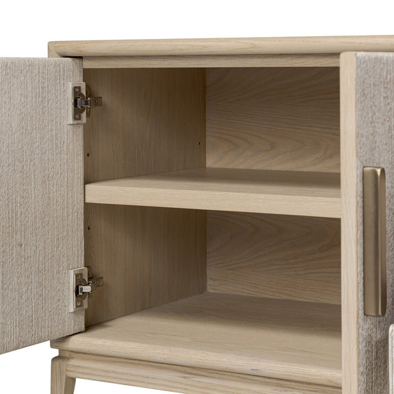 Rosenell Media Console - Natural Oak Veneer
