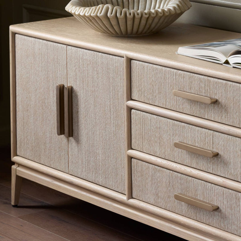Rosenell Media Console - Natural Oak Veneer