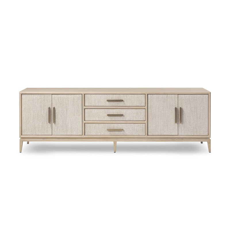 Rosenell Media Console - Natural Oak Veneer