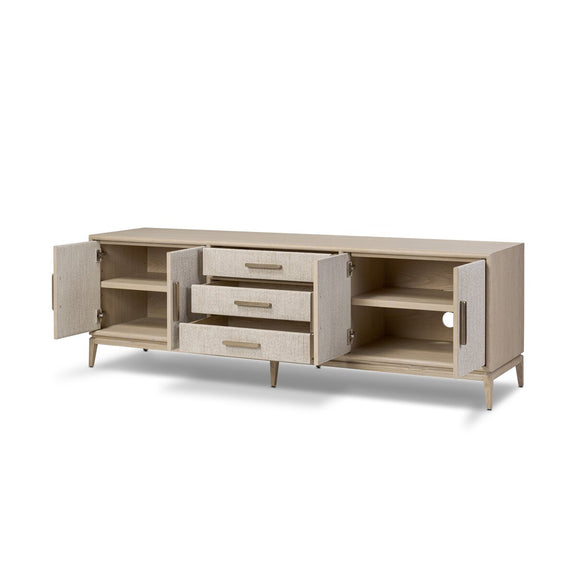 Rosenell Media Console - Natural Oak Veneer
