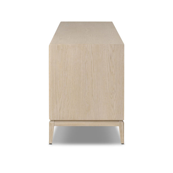 Rosenell Media Console - Natural Oak Veneer