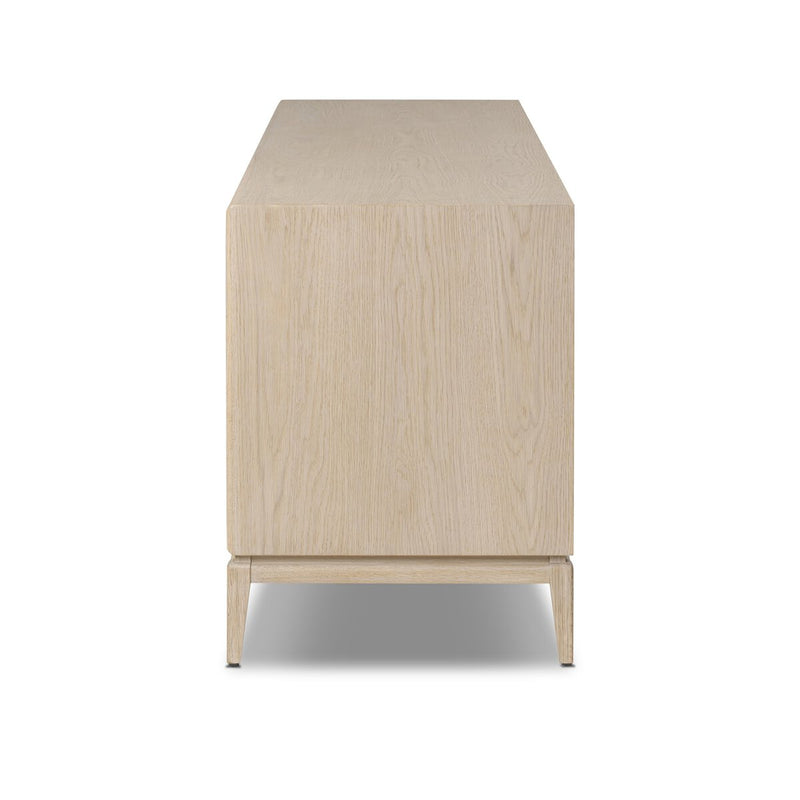 Rosenell Media Console - Natural Oak Veneer
