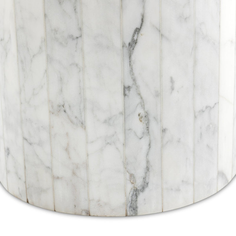 Stuart End Table - White Calacatta Marble