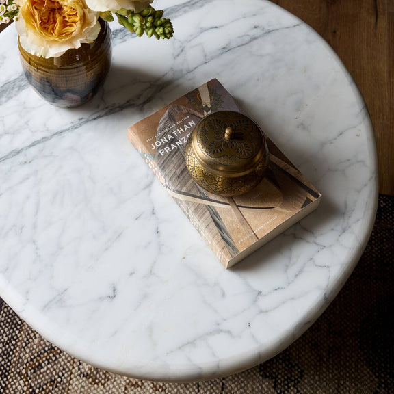 Stuart End Table - White Calacatta Marble