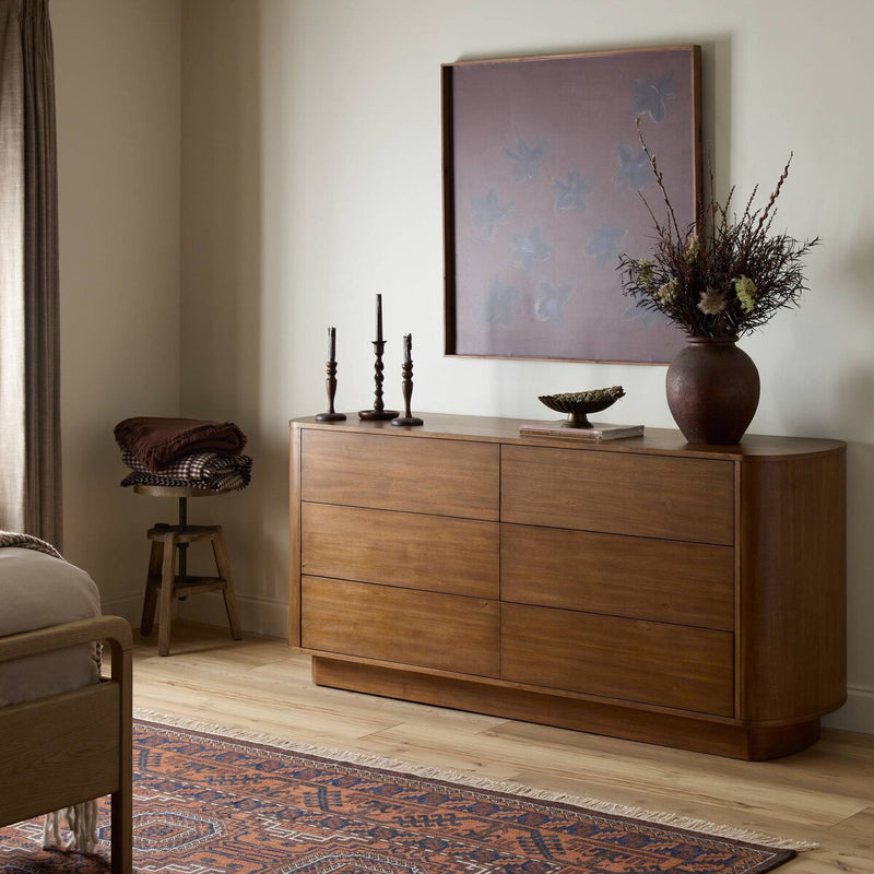 Paden 6 Drawer Dresser - Seasoned Brown Acacia