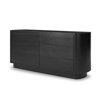 Paden 6 Drawer Dresser - Aged Black Acacia