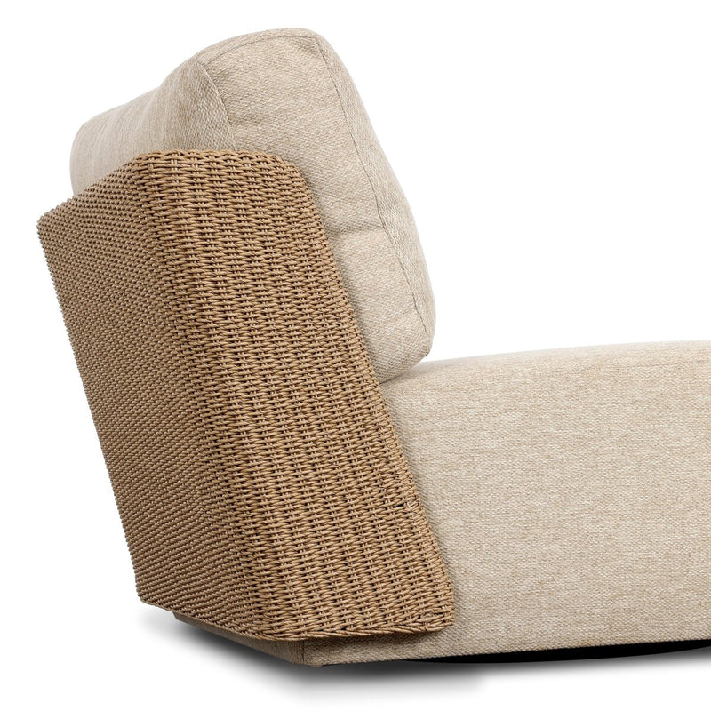 Sicilia Outdoor Woven Swivel Chair - Concha Beige