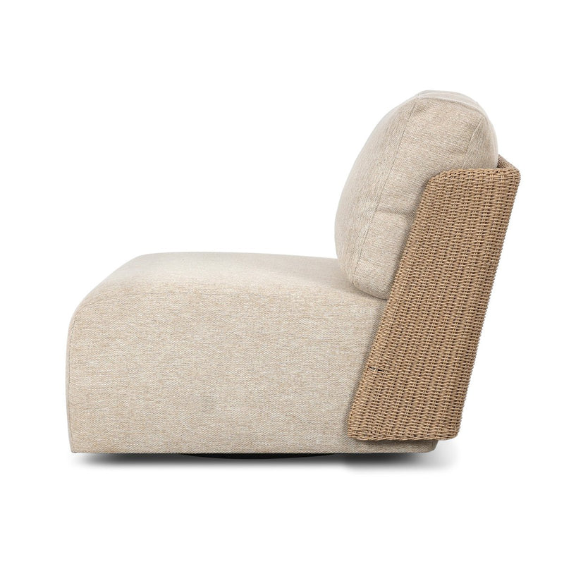 Sicilia Outdoor Woven Swivel Chair - Concha Beige