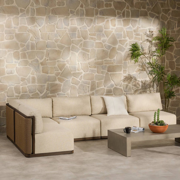 Brio Outdoor 5-Piece Sectional - Ellor Beige