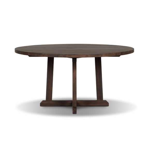 Indie Outdoor Round Dining Table - Stained Saddle Brown Fsc