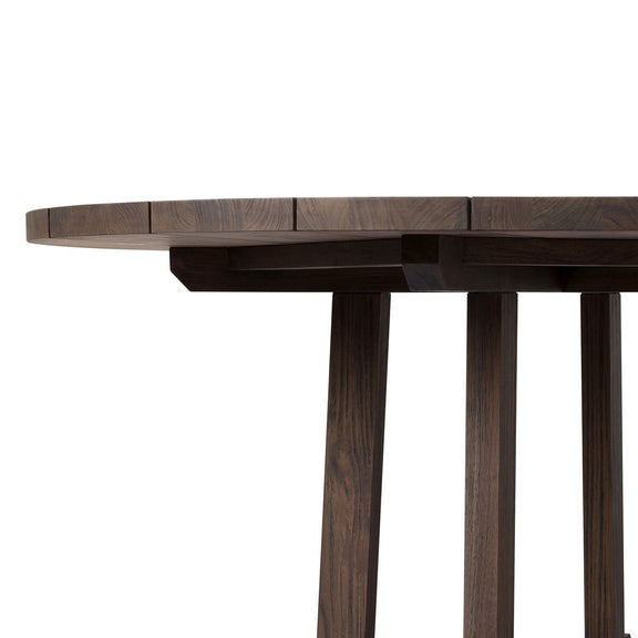 Indie Outdoor Round Dining Table - Stained Saddle Brown Fsc