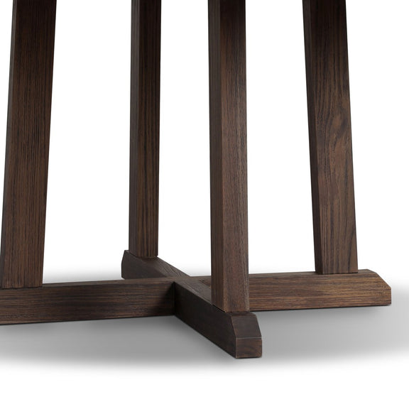 Indie Outdoor Round Dining Table - Stained Saddle Brown Fsc