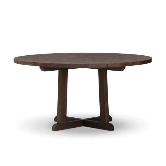 Indie Outdoor Round Dining Table - Stained Saddle Brown Fsc