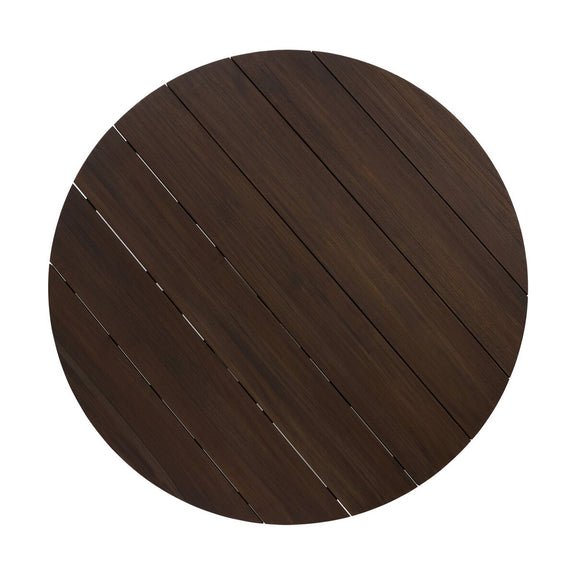 Indie Outdoor Round Dining Table - Stained Saddle Brown Fsc
