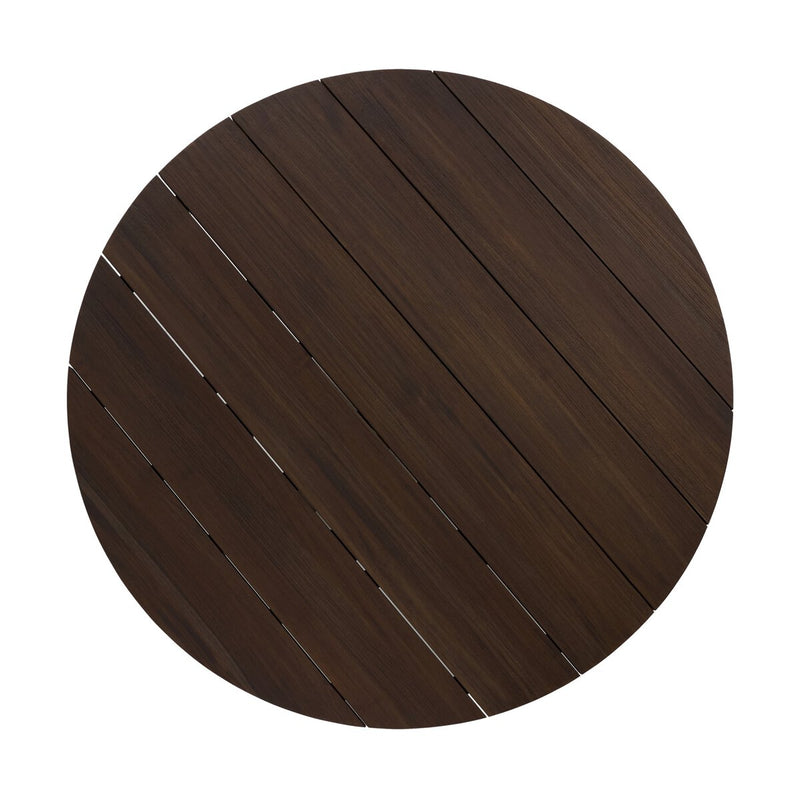 Indie Outdoor Round Dining Table - Stained Saddle Brown Fsc