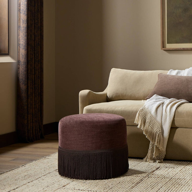 Sinclair Fringe Ottoman - Laughlin Plum