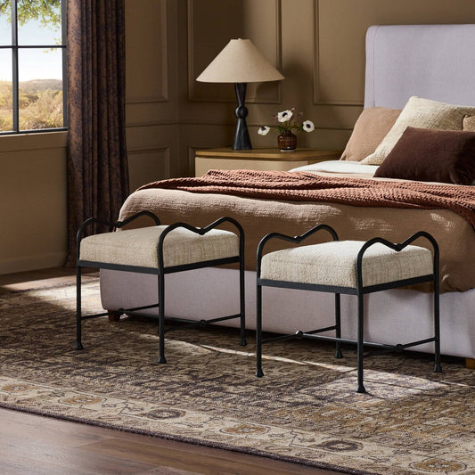 Leona Accent Stool - Yuma Cream