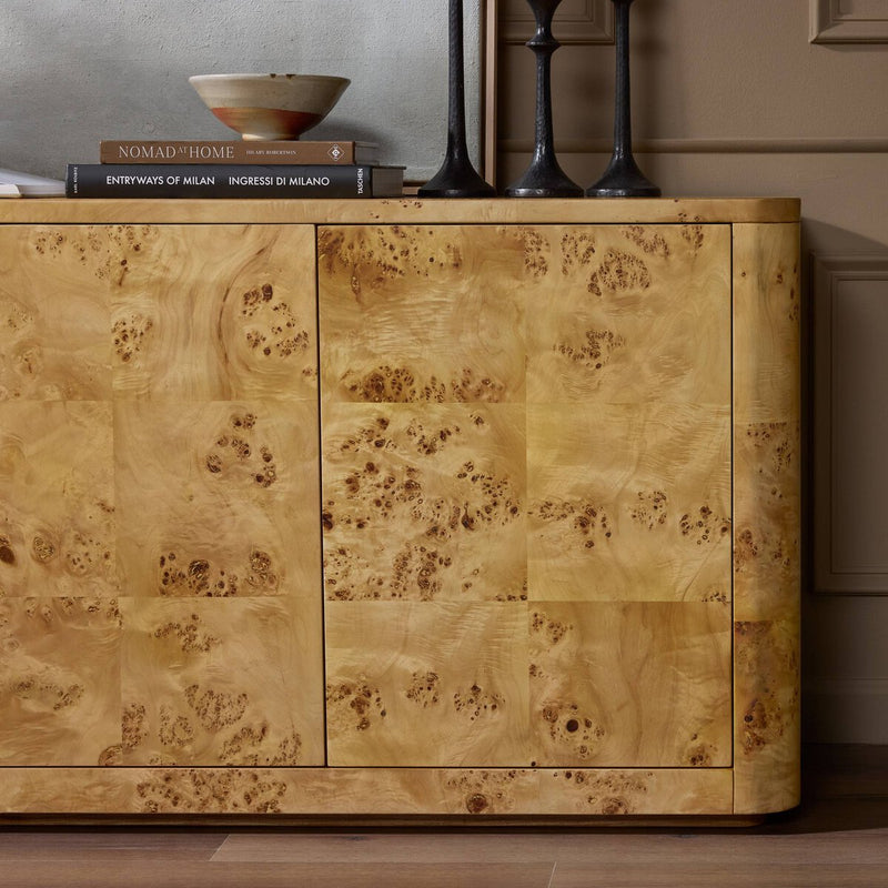 Mullins Media Console - Natural Mappa Burl