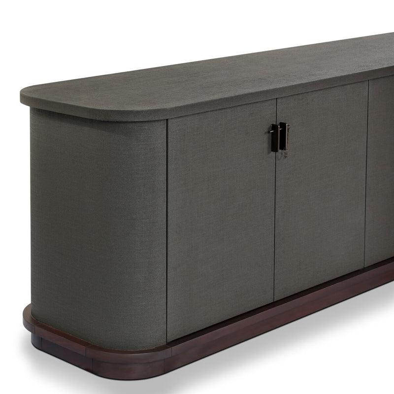 Berlin Media Console - Dark Green Lacquered Linen