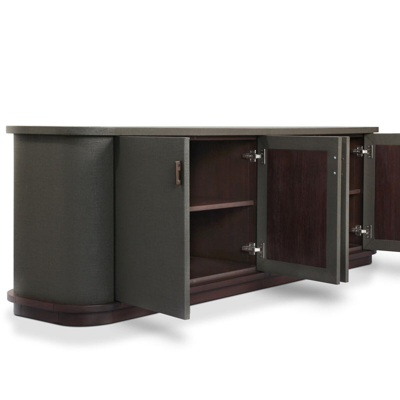 Berlin Media Console - Dark Green Lacquered Linen