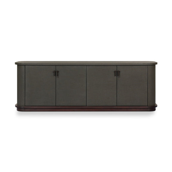 Berlin Media Console - Dark Green Lacquered Linen