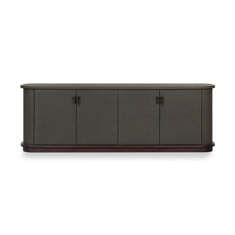 Berlin Media Console - Dark Green Lacquered Linen