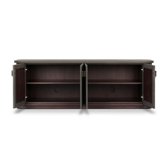 Berlin Media Console - Dark Green Lacquered Linen
