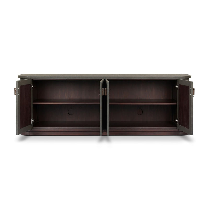Berlin Media Console - Dark Green Lacquered Linen