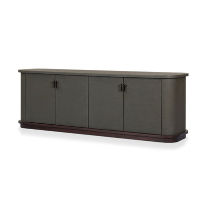 Berlin Media Console - Dark Green Lacquered Linen