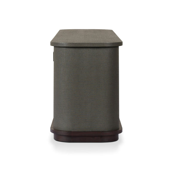 Berlin Media Console - Dark Green Lacquered Linen
