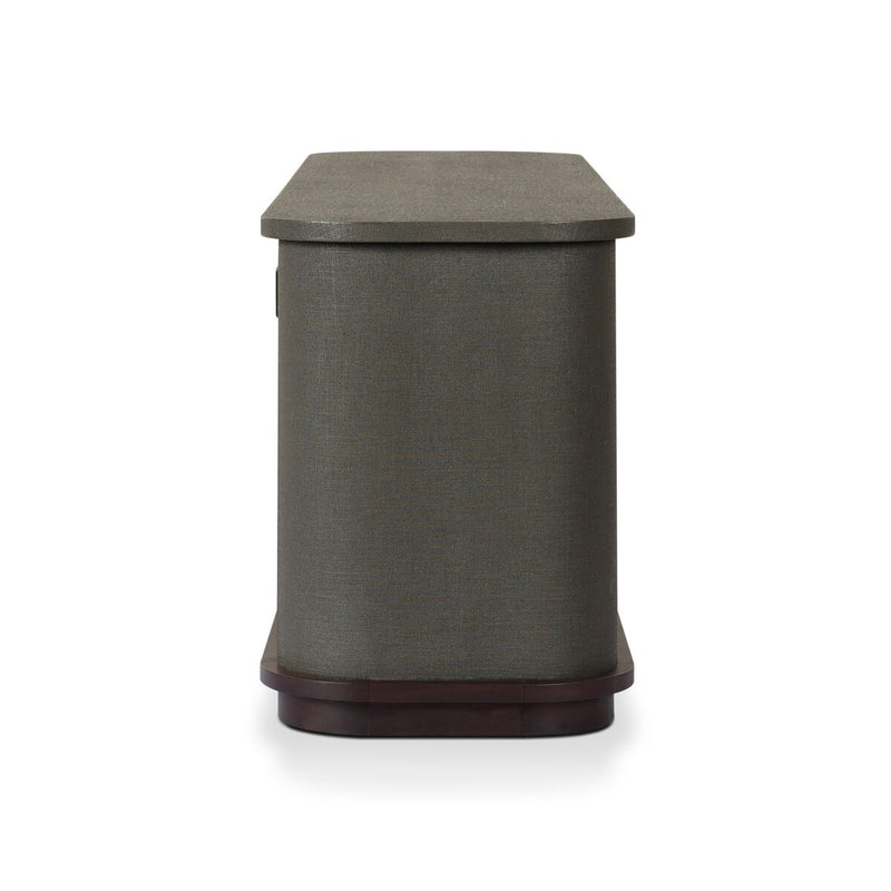 Berlin Media Console - Dark Green Lacquered Linen