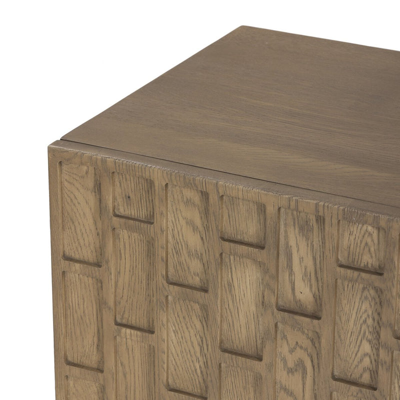 Asbury Media Console - Light Wash Oak