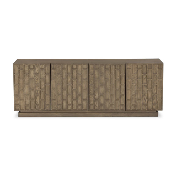 Asbury Media Console - Light Wash Oak