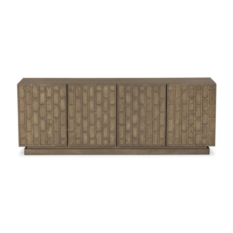 Asbury Media Console - Light Wash Oak