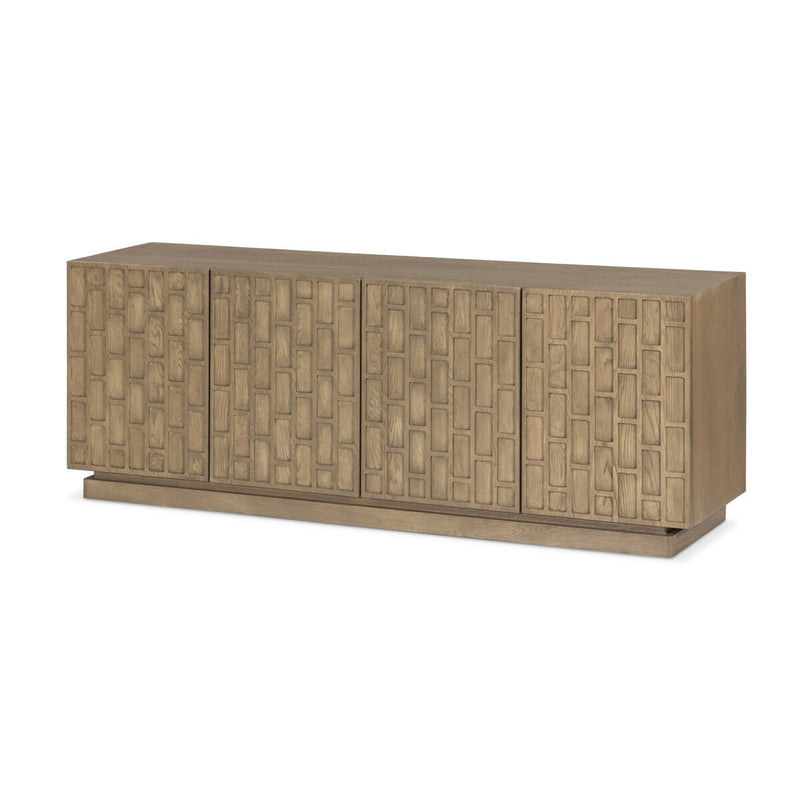 Asbury Media Console - Light Wash Oak