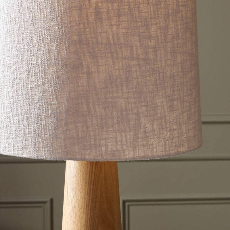 Nora Drum Floor Lamp - Light Oak