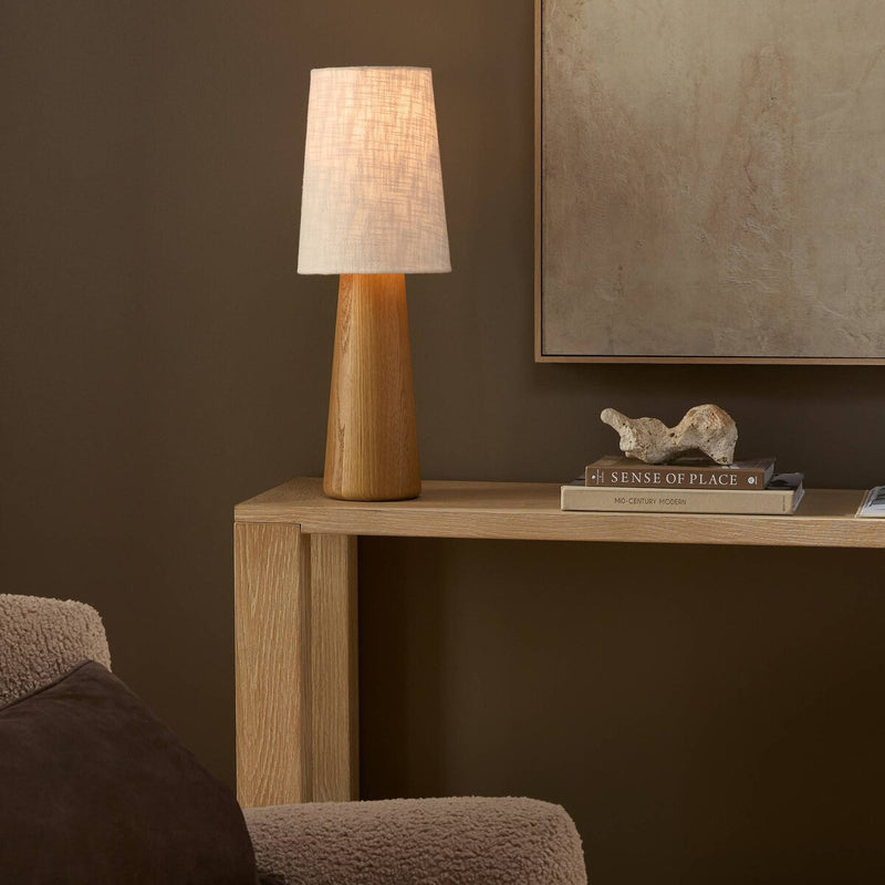Nora Drum Table Lamp - Light Oak