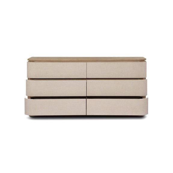 Mariella 6 Drawer Dresser - Beige Painted Linen