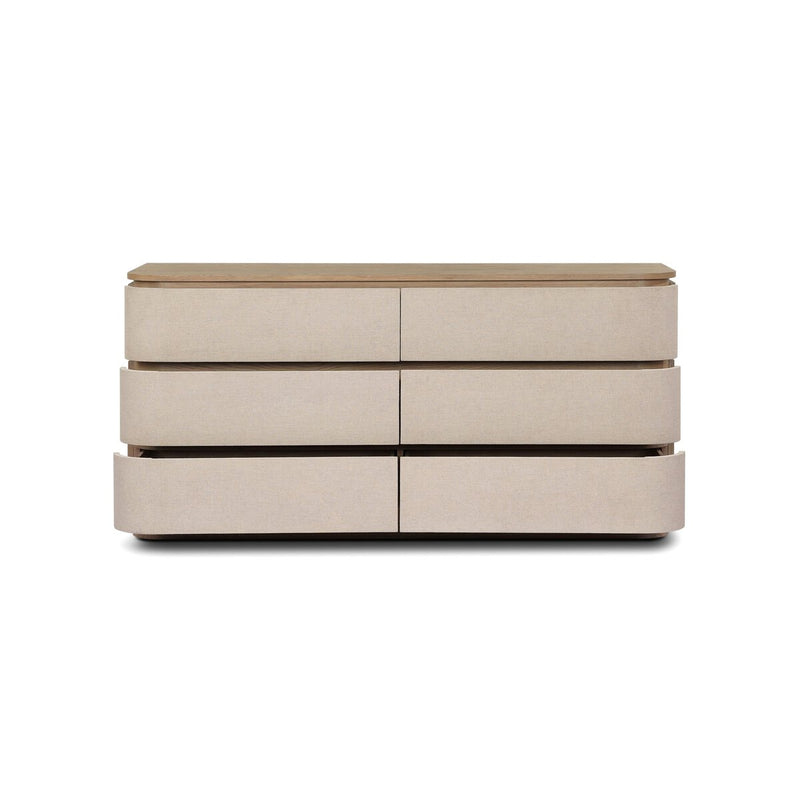 Mariella 6 Drawer Dresser - Beige Painted Linen